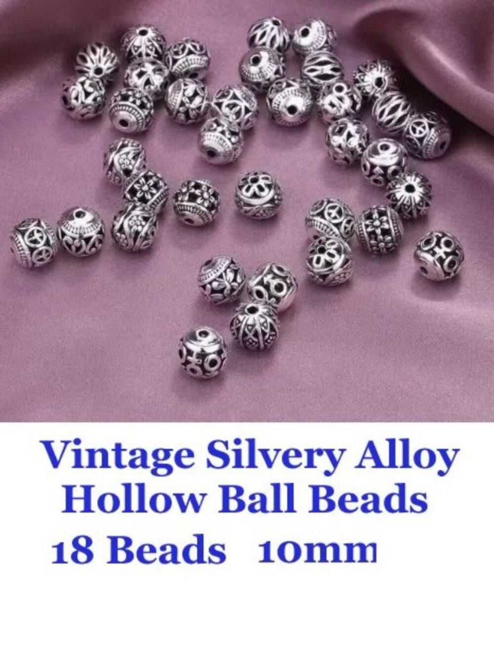 Filigree Tibetan Alloy Spacer Beads 10mm   9 Styles  18 Beads